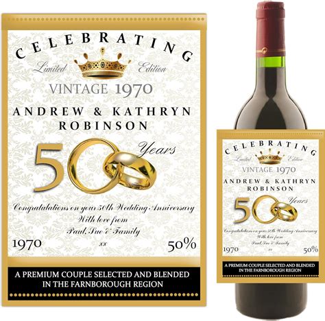 Anniversary Mini Champagne Bottle Labels