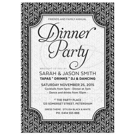 anniversary dinner invitation