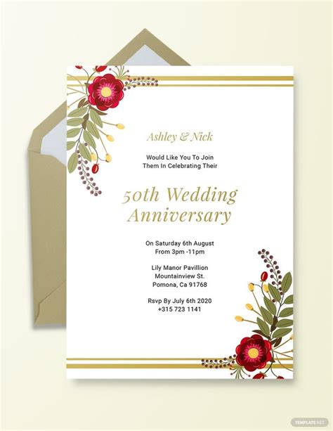 Anniversary Invitation Templates PDF