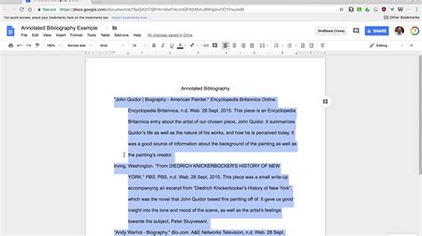 Annotated Bibliography Template Google Docs Benefits