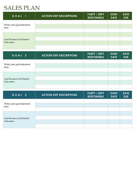 Annual Sales Plan Template Word