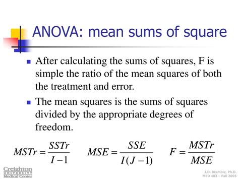 ANOVA mean square