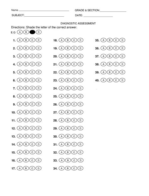 Answer Sheet Image