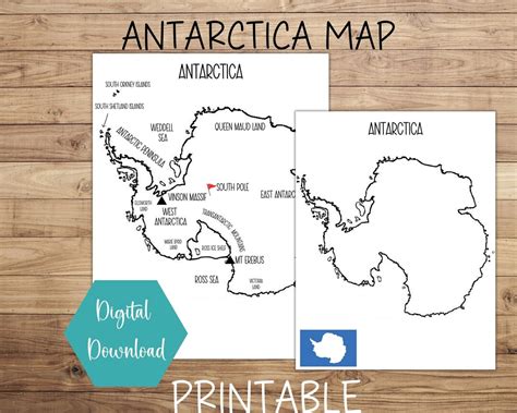 Antarctica map printable