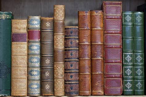 Antique leather-bound books in a 1:12 scale