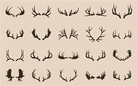 An antler silhouette template