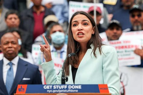 AOC speaking at a town hall