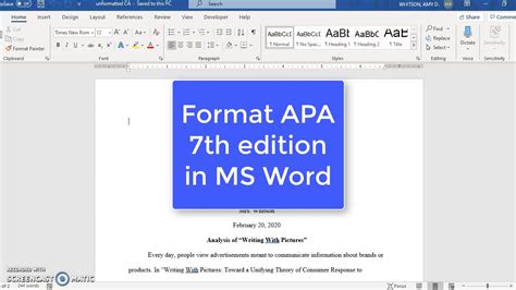 APA 7th Edition Template for Word