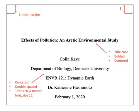 APA Style Outline Template Example 1