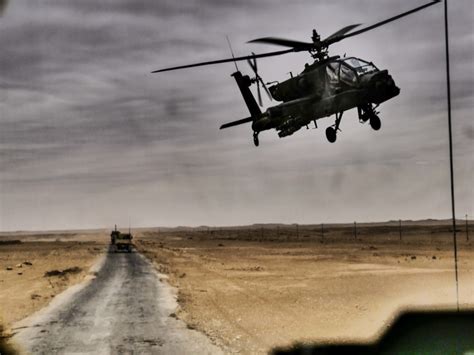 Apache Attack Helicopter Conducting Close Air Support