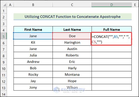 Apostrophe in Excel CONCATENATE function