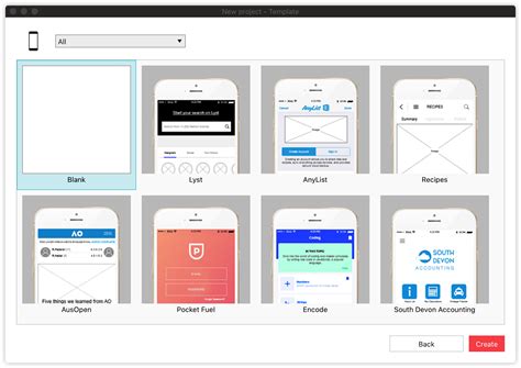 App prototype template for PowerPoint presentations