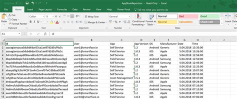 App Store Excel Update