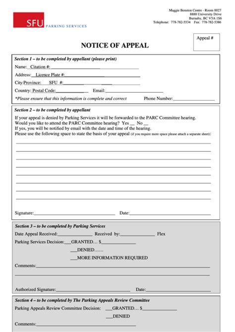 Appeal Form Example