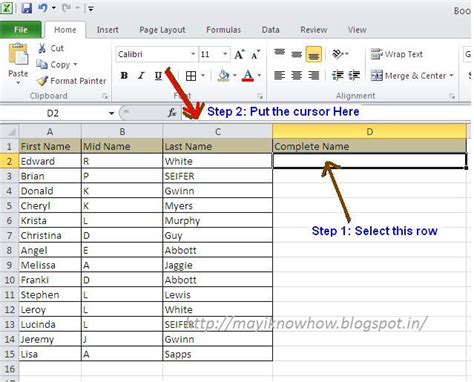 Append in Excel