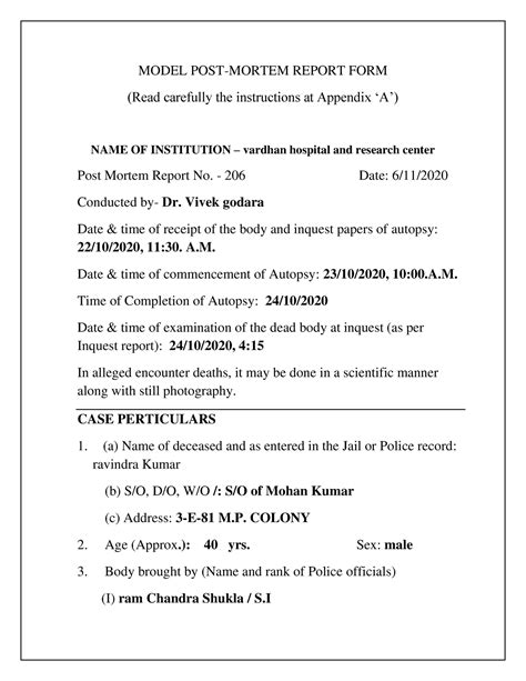 Appendices Post Mortem Report