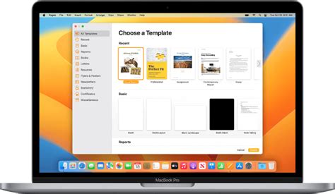 Menu Template for Apple Pages