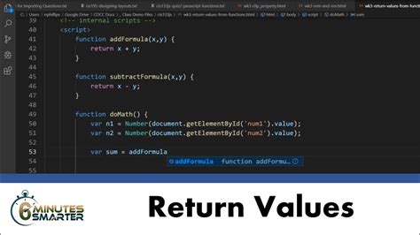 Applications of Return Values