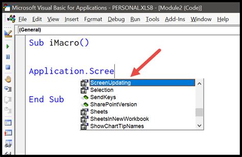 Application ScreenUpdating Property in VBA