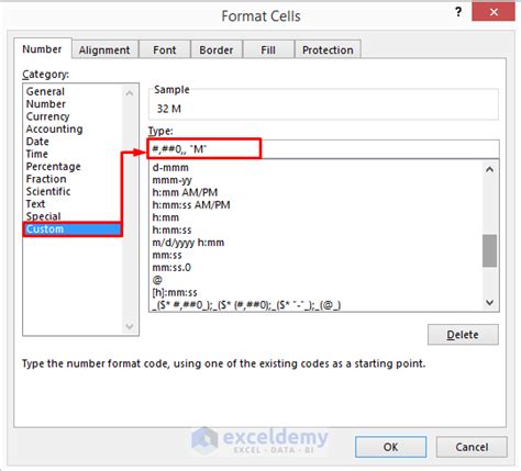 Apply millions with 1 decimal format in Excel