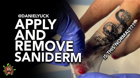 Applying Saniderm to a tattoo