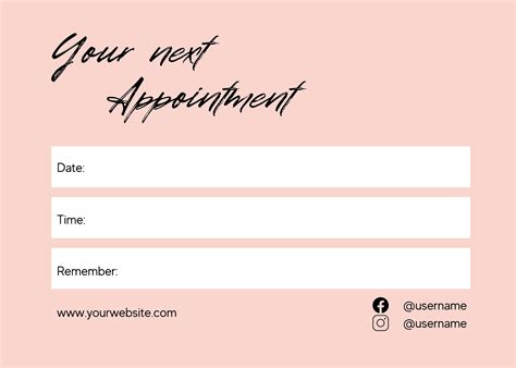 Appointment Card Template 6