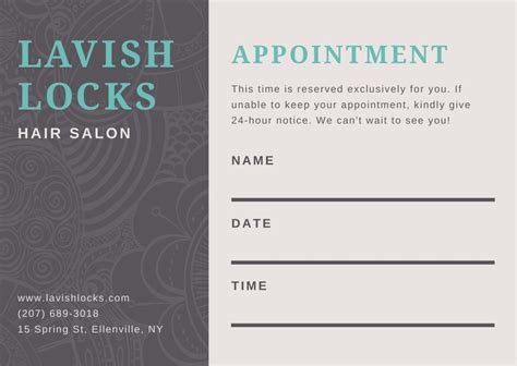 Appointment Card Template Designs