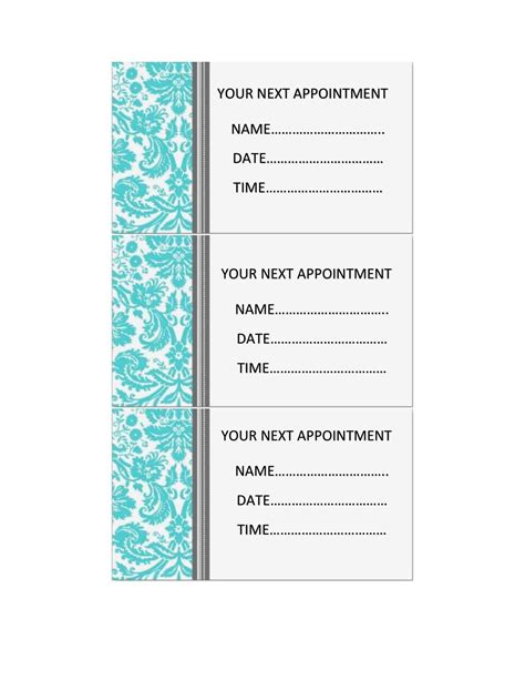 appointment card template with image