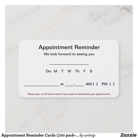 Appointment reminder card template with logo