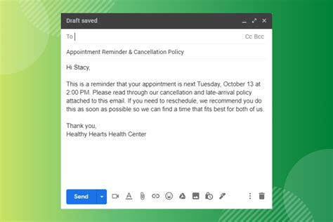 Appointment Reminder Template Example