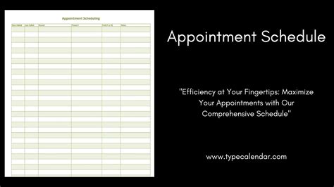 Appointment Scheduling Template Word