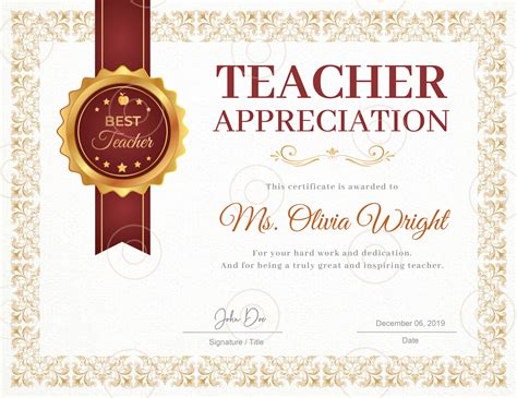 Appreciation Day Certificate