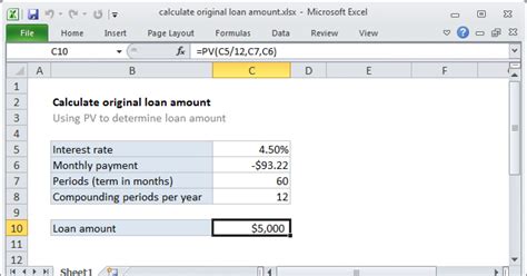 APR Excel Loan Amount