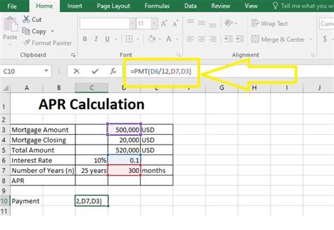 Calculating APR in Excel