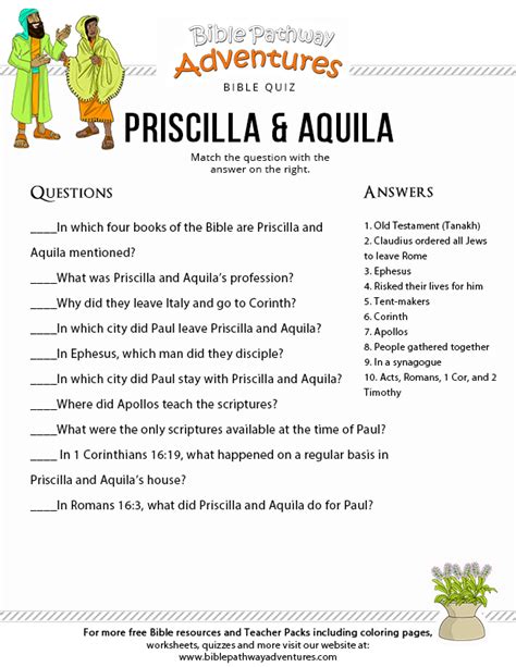 Aquila and Priscilla Quiz