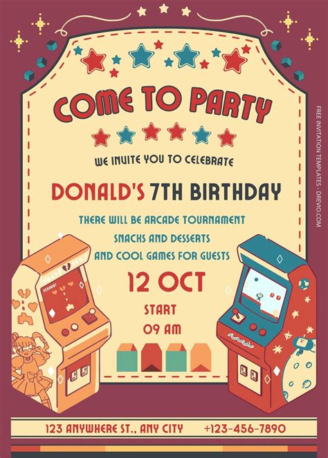 Arcade Birthday Invitation