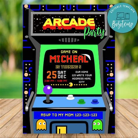 Arcade Invitation Template 1