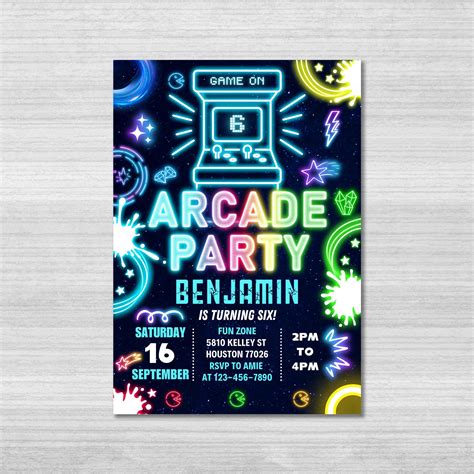 Arcade Invitation Template 3