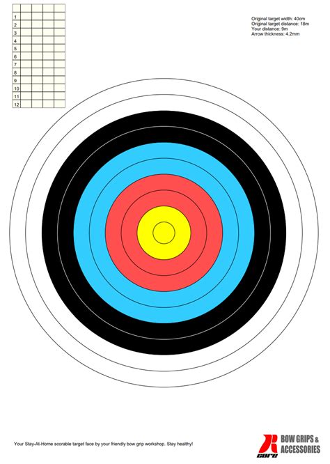 Archery target template