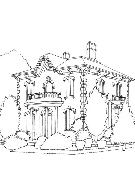 Architecture coloring page with intricate details and shapes