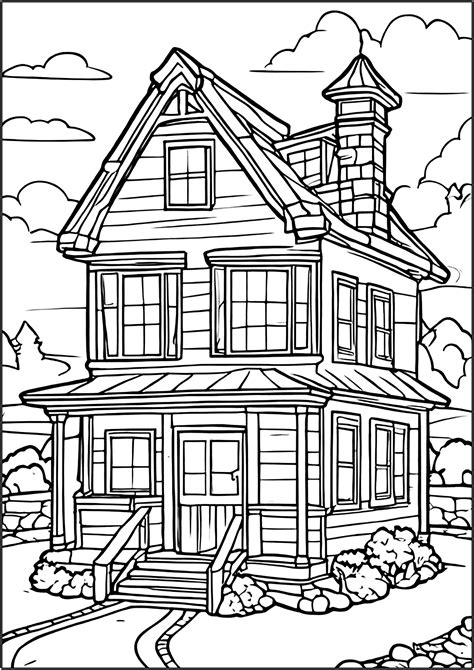 Architecture coloring page