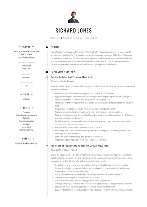 Architecture Resume Example 3