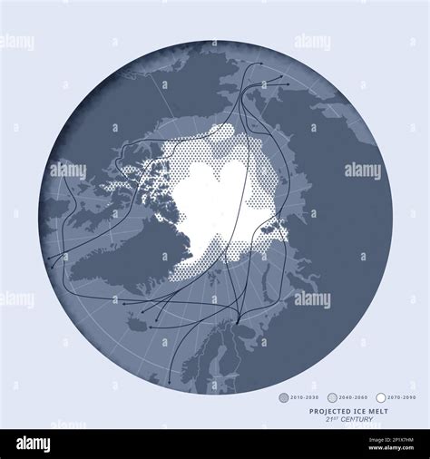 A map of the Arctic region showing potential trade routes