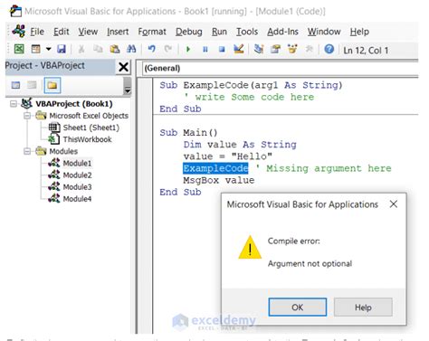 Argument Not Optional Error in VBA