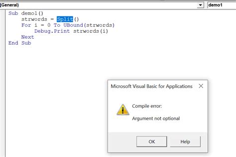 Argument Not Optional Error in VBA