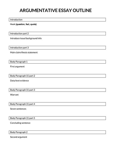 Argumentative Essay Templates Word