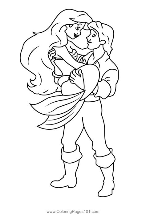 Ariel and Prince Eric Coloring Pages