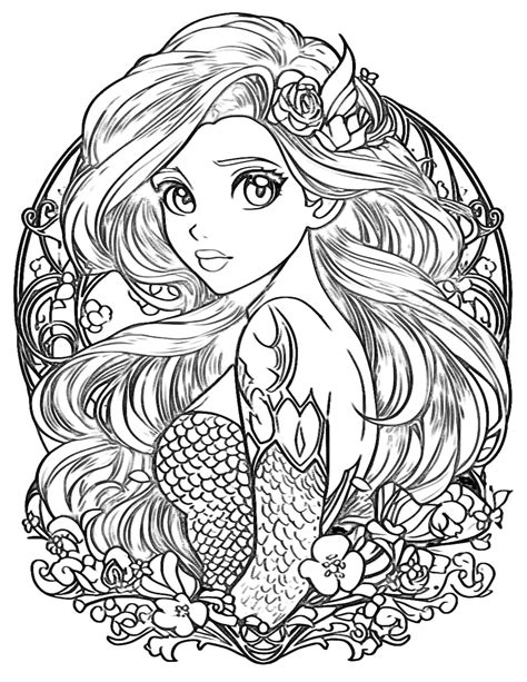 Ariel Coloring Pages for Adults