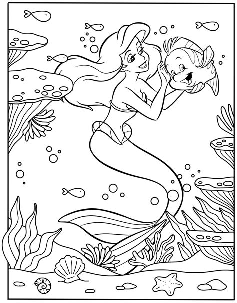 Ariel and Friends Coloring Page