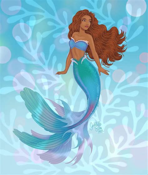 Ariel mermaid tail coloring page